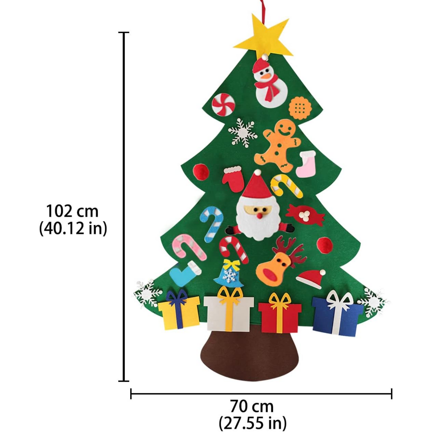 Árbol de Navidad de Fieltro + 25 Adornos