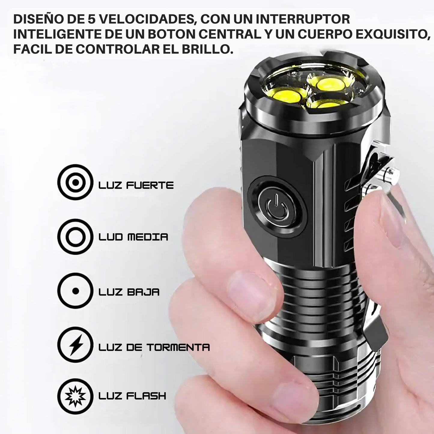 Mini linterna 3 led con iman